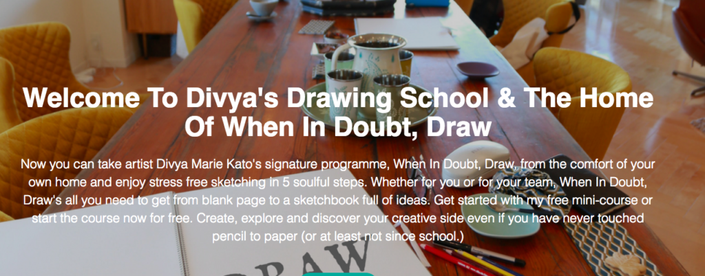 Divya's Online Drawing School: Free Mini Course & Signature Programme