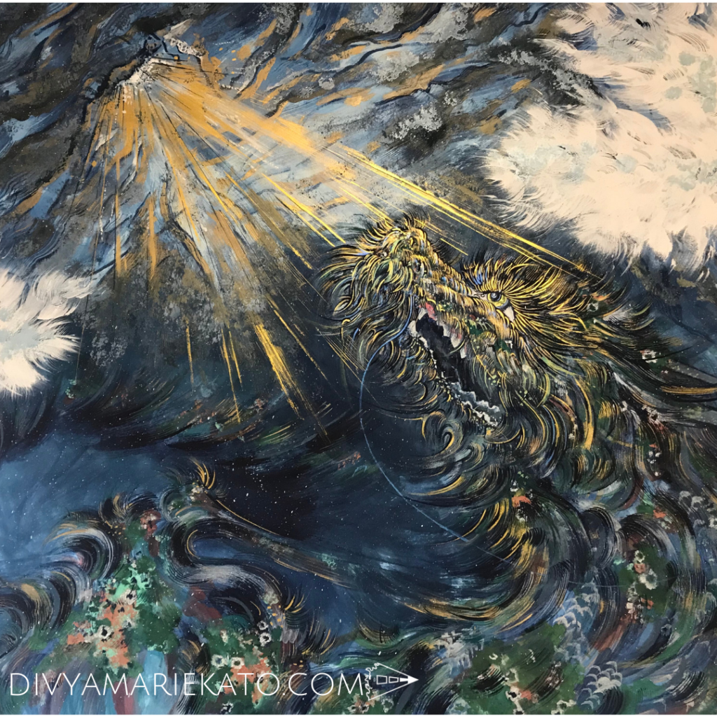 Winter Is Coming: 100cm x 130cm, Sumi & Mixed Media, Washi On Board, August 2019, Divya Marie Kato ©